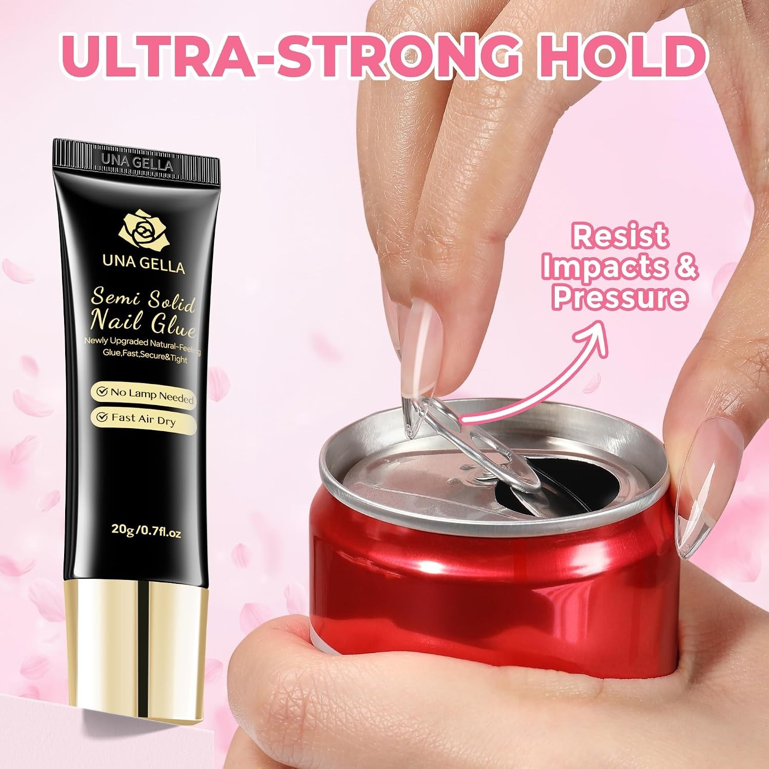 Super Strong Nail Glue for Press On Nails, 20ML No Lamp Need | Semi Solid Gel…