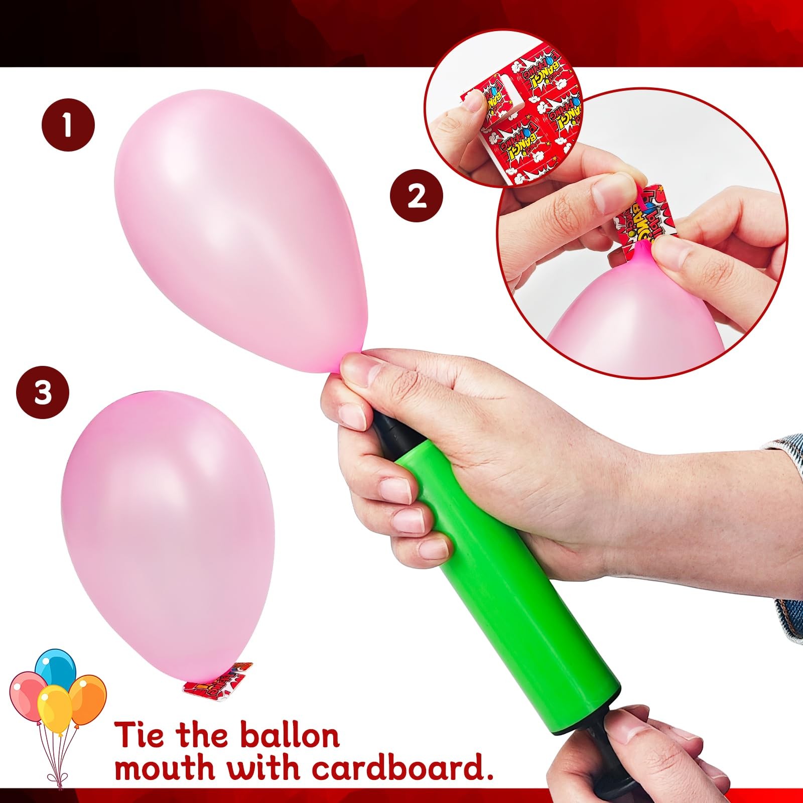 Zddaoole Balloon Pop Game,Blast Box Board Games Explosion Popping Red