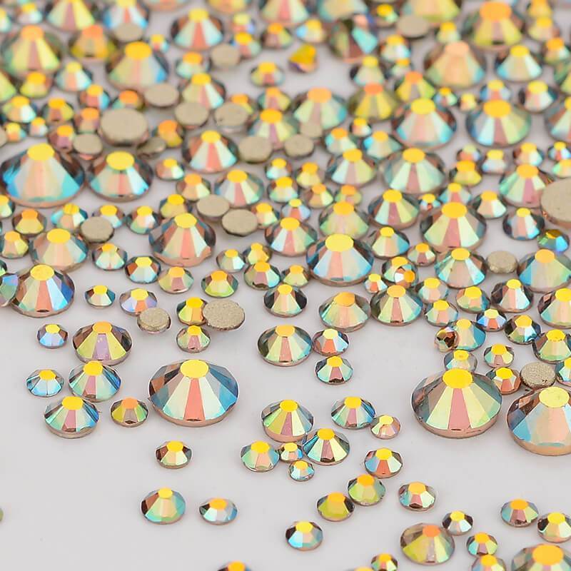 1440pcs Mix Size Ghost Light FlatBack Rhinestones For Nail Art Crystal SS3-SS20