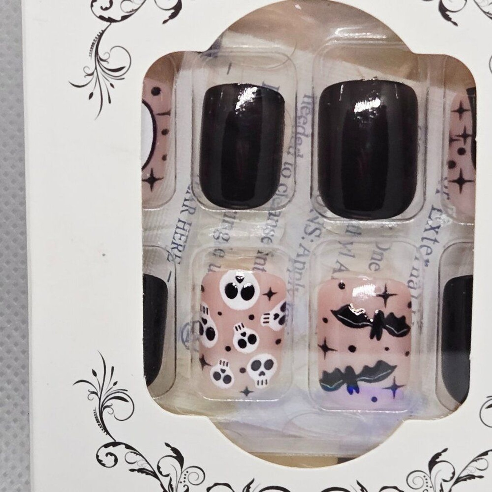 NIB SET OF 3 HALLOWEEN DECOR/PARTY PRESS ON NAILS, GHOSTS, PUMPKINS, 72 TOTAL