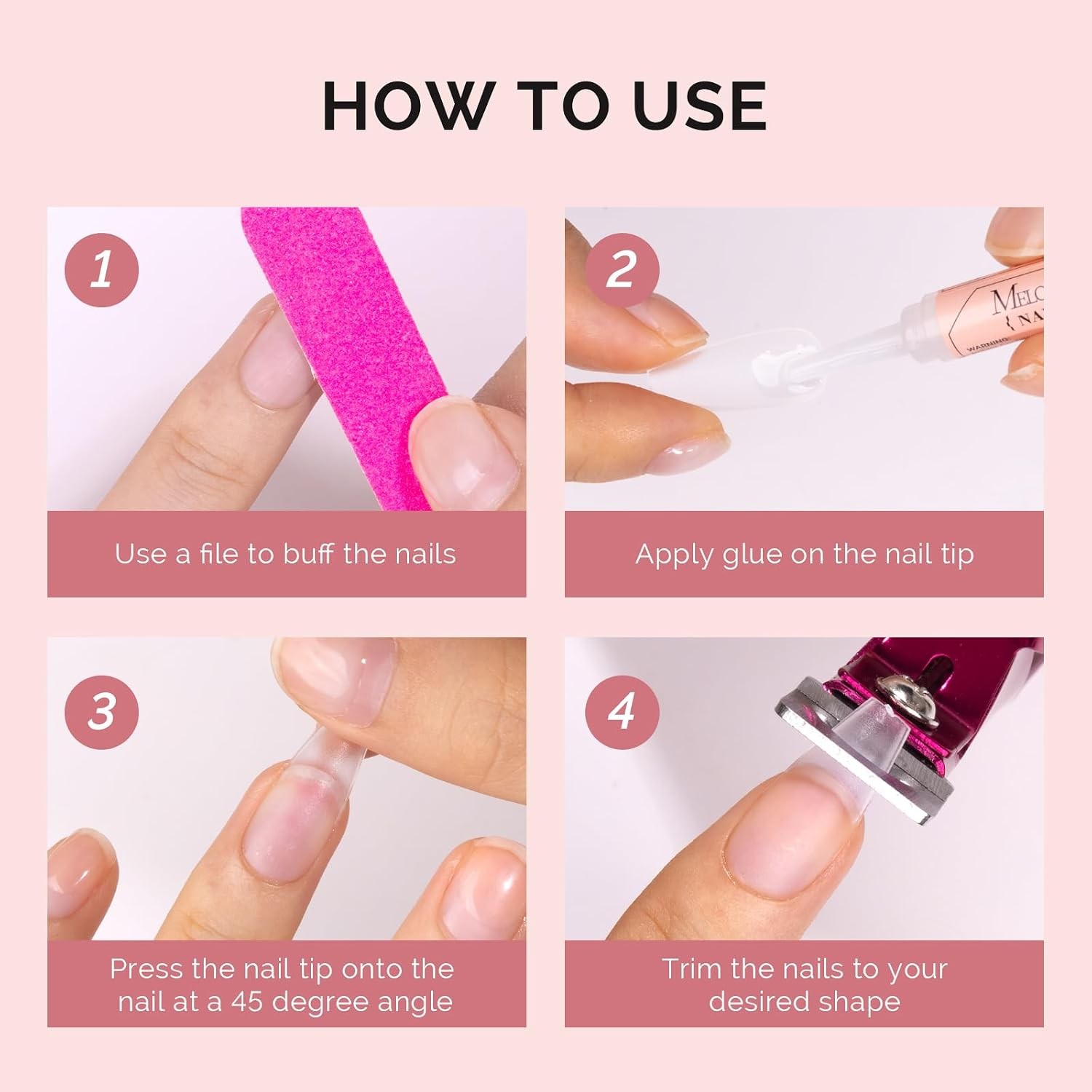 6Pcs Nail Glue for Press on Nails Super Strong Quick Dry, 2ml | False Nails Acry