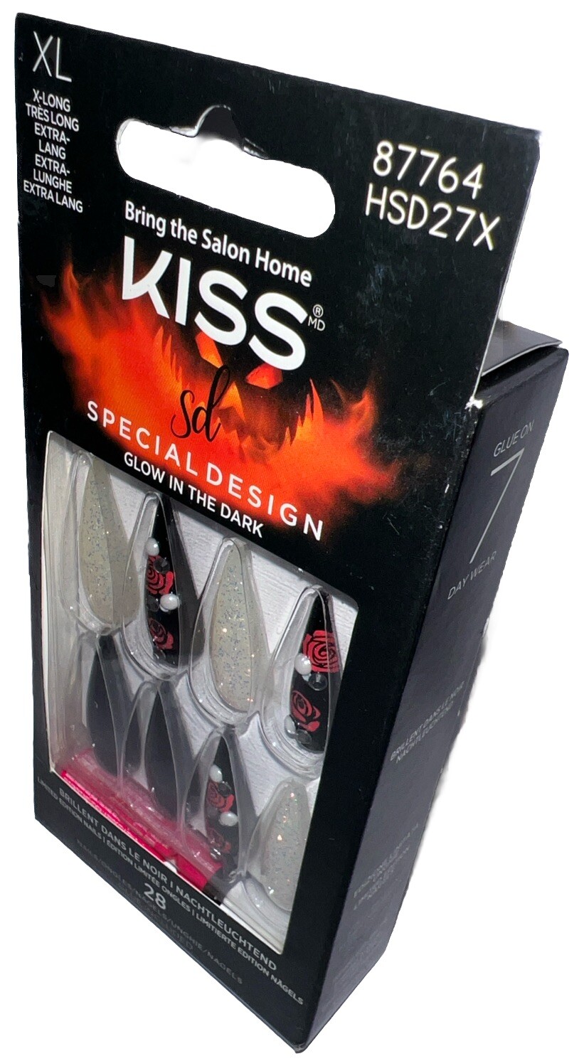 KISS Special Design Halloween Nails Glow-In-The-Dark XL #87764 (New/See Photos)