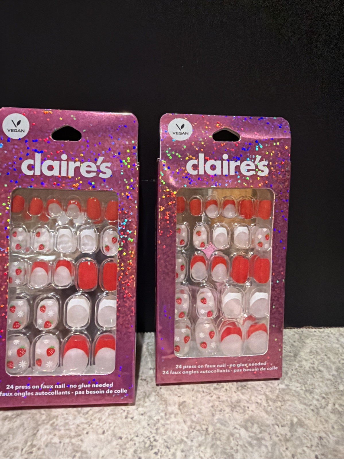 Bundle Value Set Of 4 Claire’s 24 Faux Nails (2 Designs)