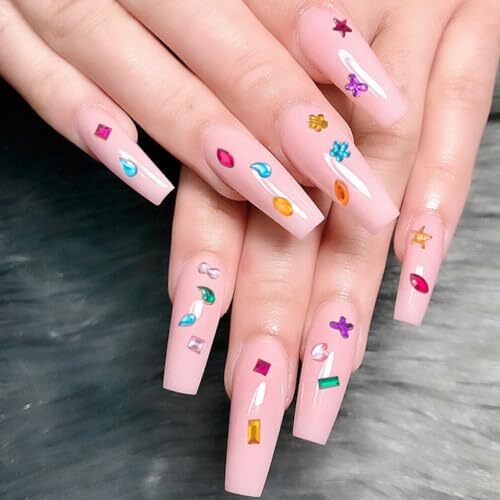 3000PCS Colorful Mini Rhinestones Star Flower Heart Nail Charms and Gems 3D