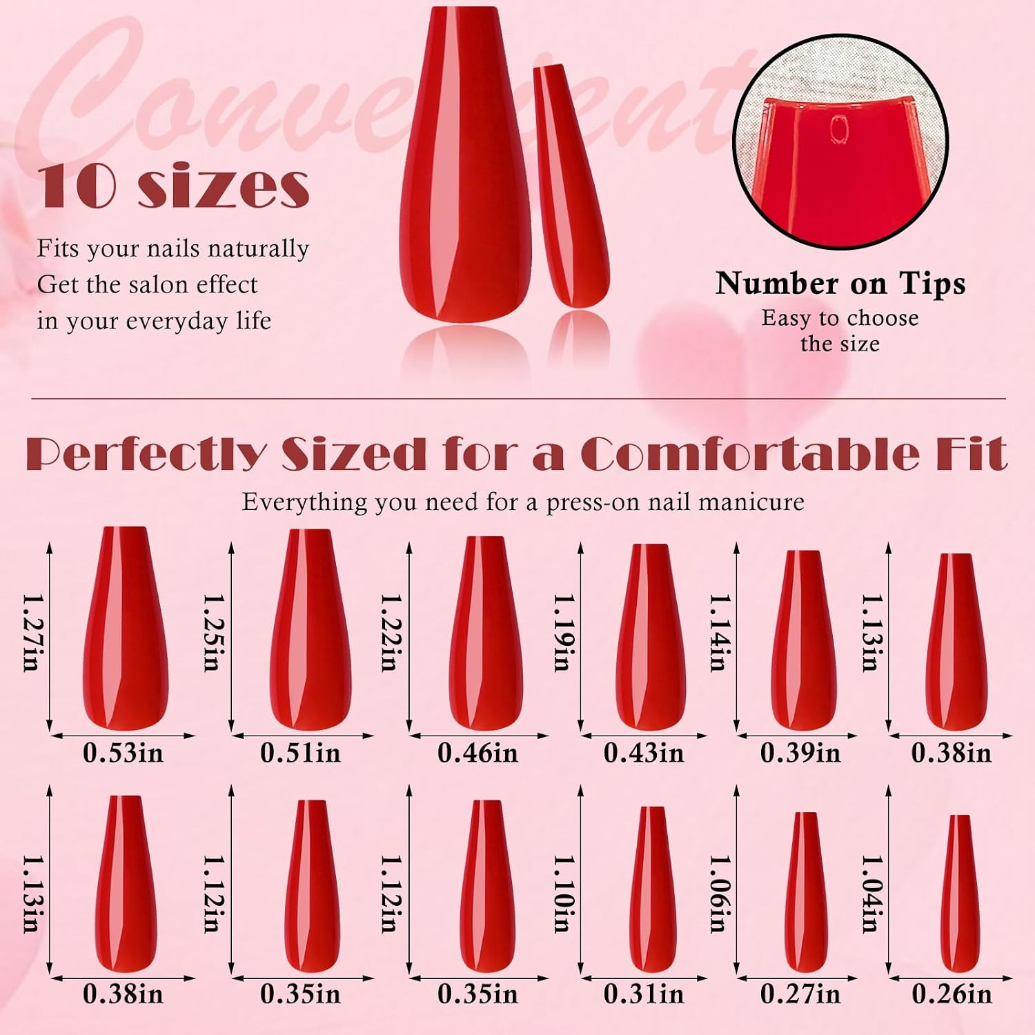 Coffin Press on Nails Long, 576Pcs Coffin Fake Nails Full Cover Long Glossy Ball