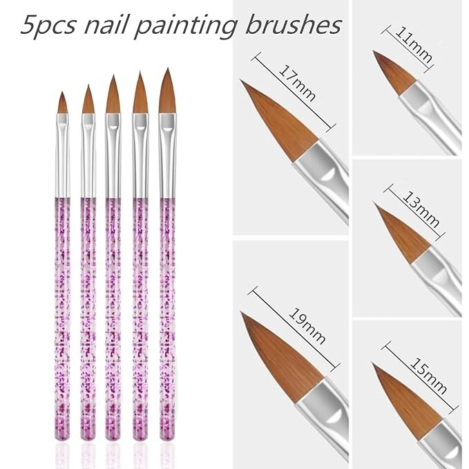 Beauty Artists Nail Cultivator First Choice Nail Art Brush 5 Piece Set