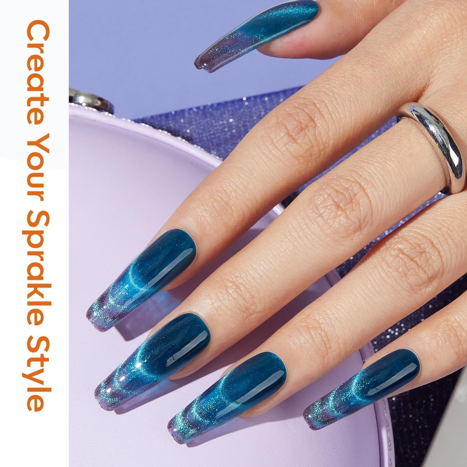 Cat Eye Magnet Set, 15PCS Multi-Shape Nail Magnet for Cateye Gel Polish, Heart M