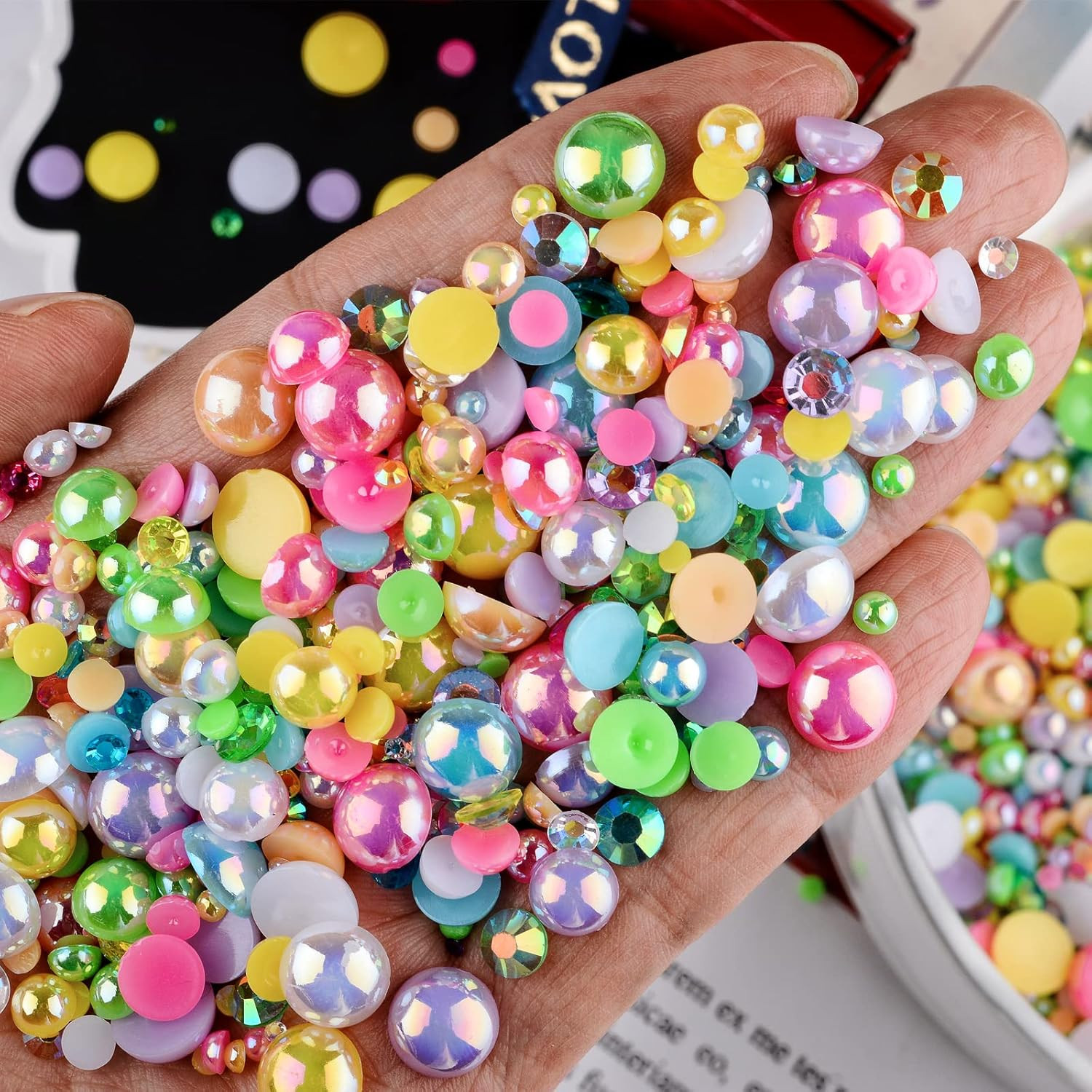 3900+ Pcs Rhinestones and Pearls Kit, 2-10Mm Flatback Gems for Nail Art, Tumb…