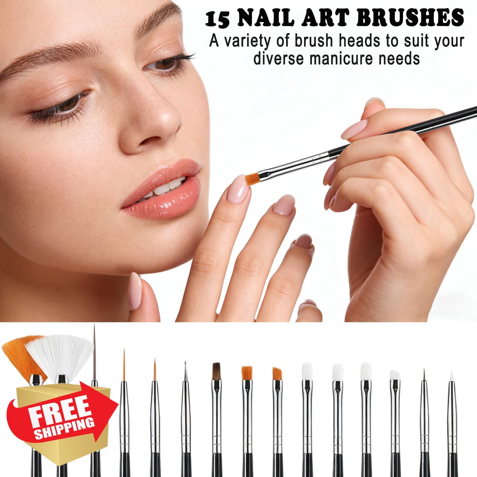 HAIY Nail Art Brushes Kit Black Style 32pcs Dotting Pens