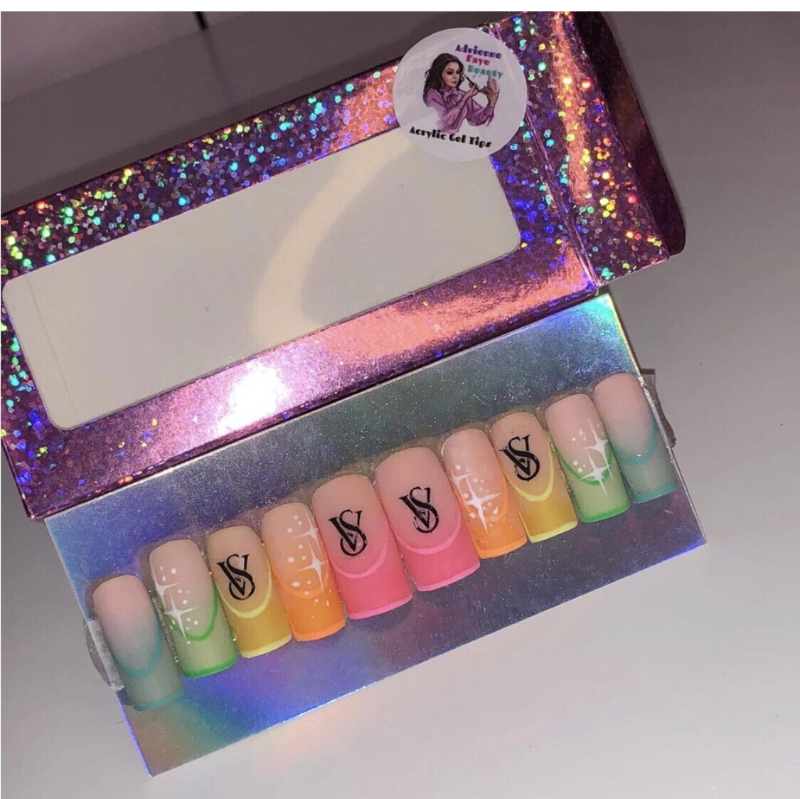 Vibrant Gradient Press-On Nails Set