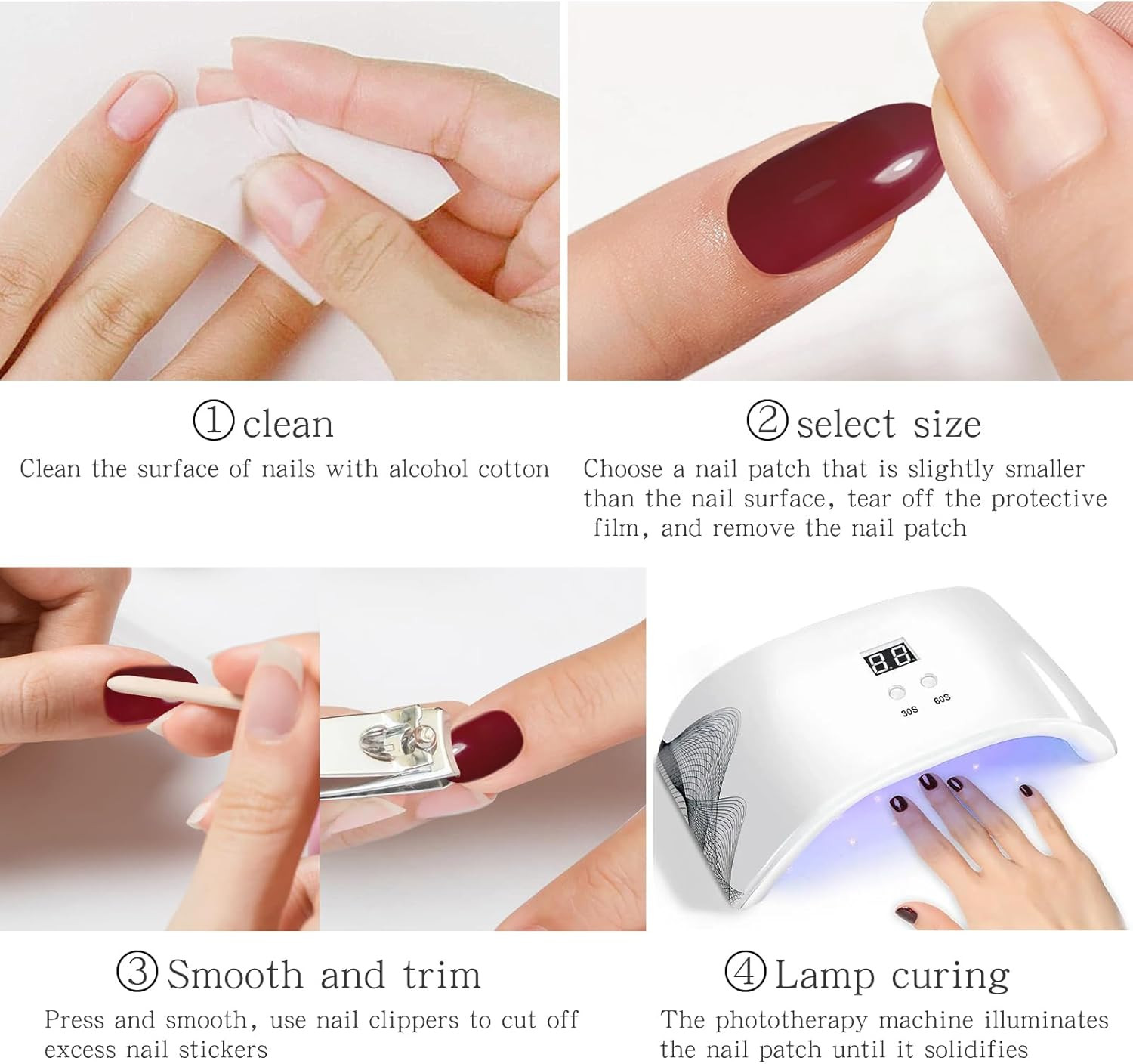 Semi Cured Gel Strips Nail Art Sticker Wrap Flower