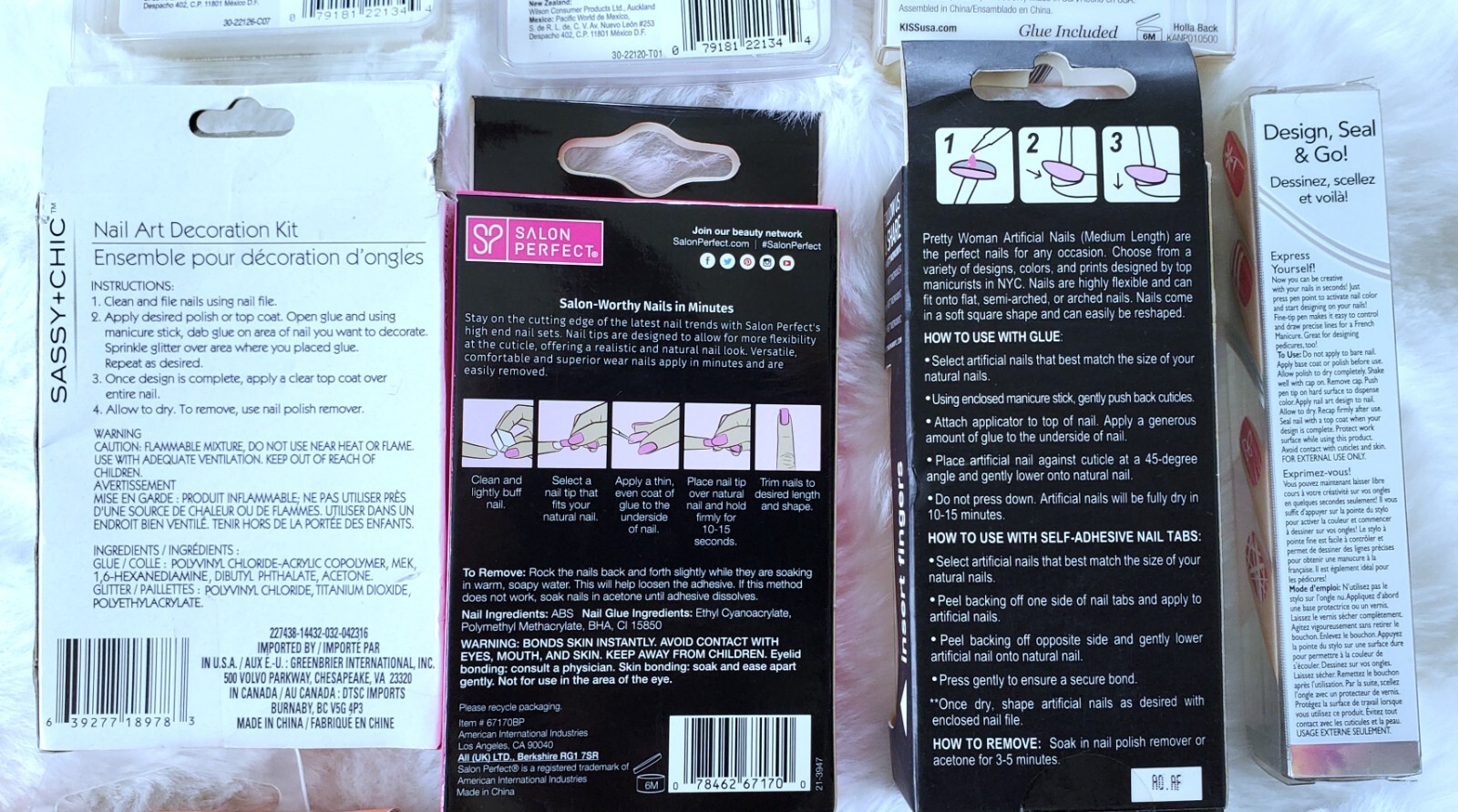Kiss Acrylic Kit Full Cover Nails Sally Hansen Nailene Salon Perfect & More 10pc