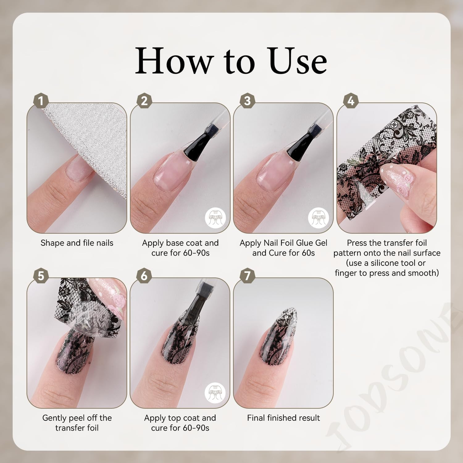 Lace Nail Foils,20 Rolls 2 Boxes Black and White Nail Art Transfer Stickers, Hol