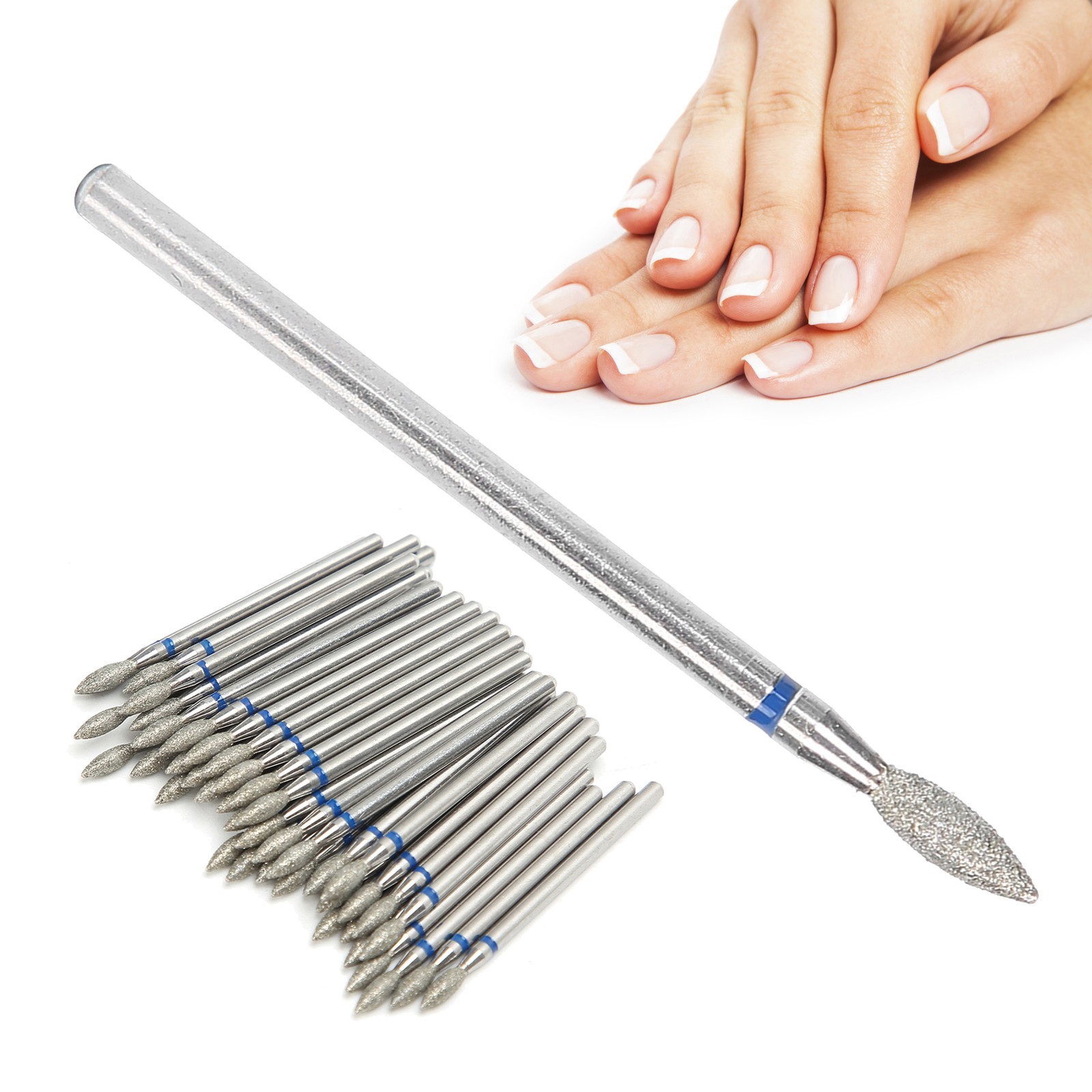 50pcs Nail Drill Bits Polishing Grind Head Manicure Tool (M-2.7mm)