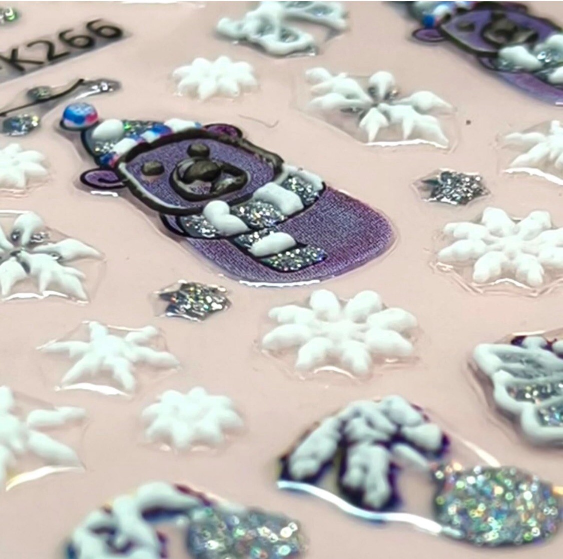 Nail Stickers Art Decal DIY Design 5D Waterproof Embossed Christmas Gold Glitter