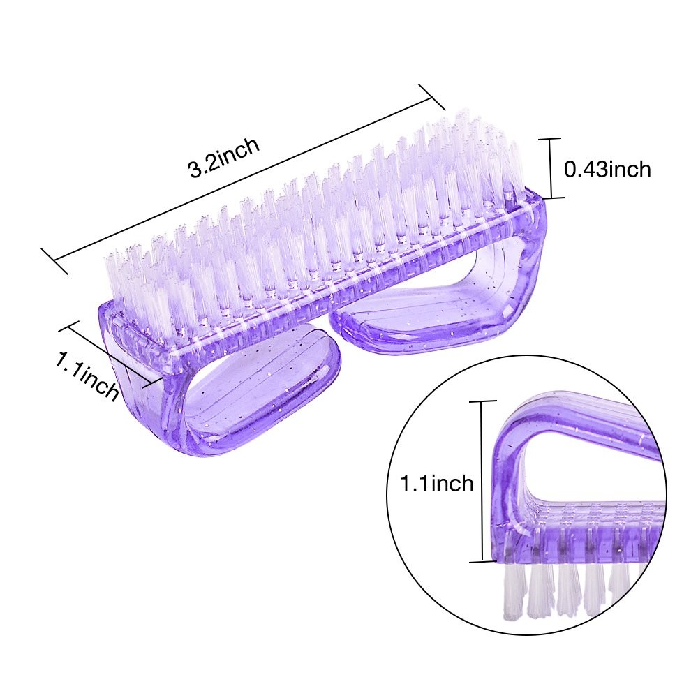 hupos Handle Grip Nail Brush, Fingernail Scrub 4 Count (Pack of 1), Purple