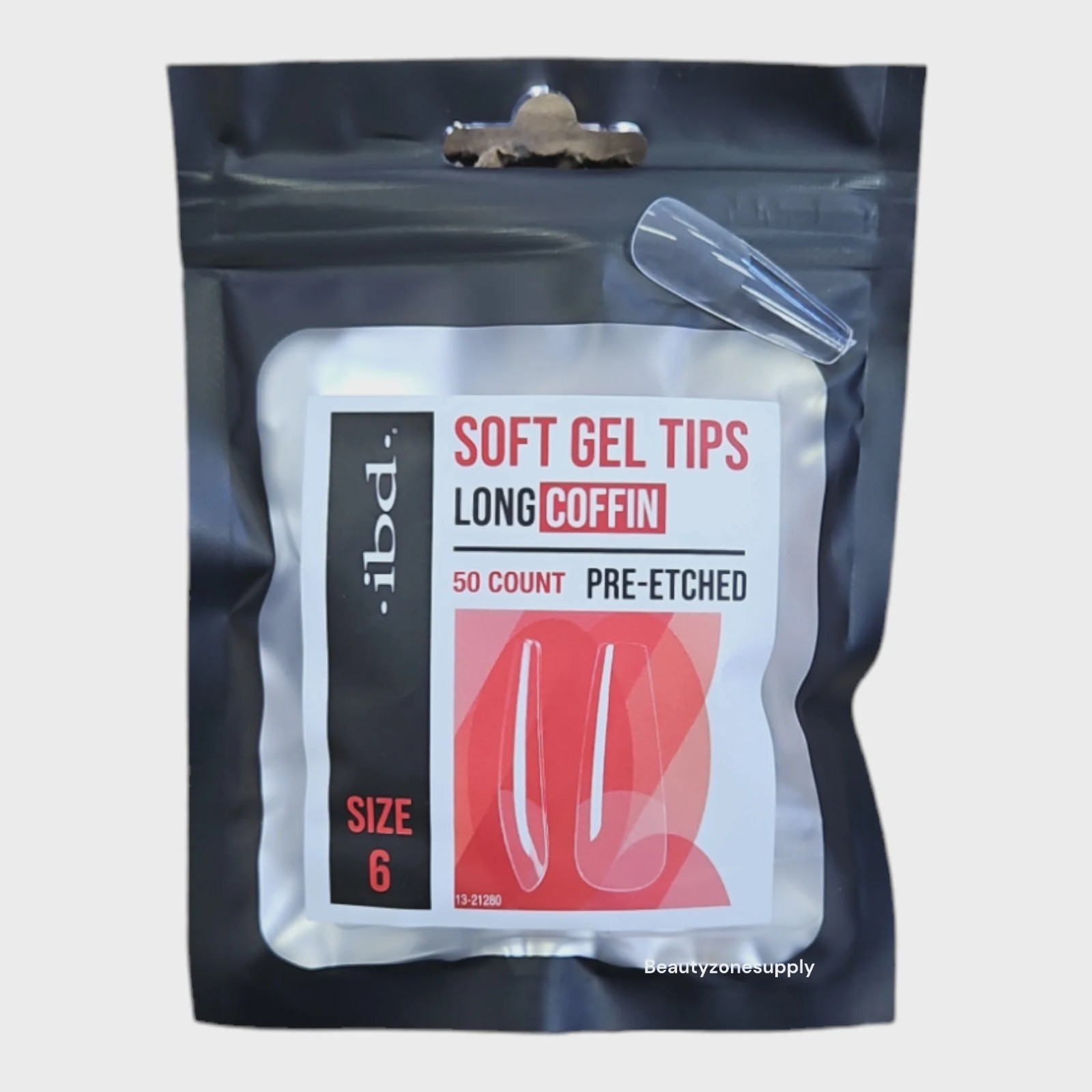ibd Soft Gel Tips Refill Long Coffin 50ct #6 (3 Pack)
