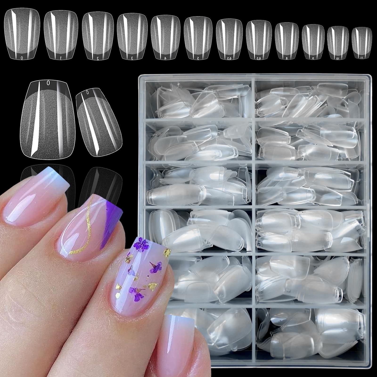 LoveOurHome 600pc Extra Short Coffin Fake Nail Soft Gel 600 Piece Assortment