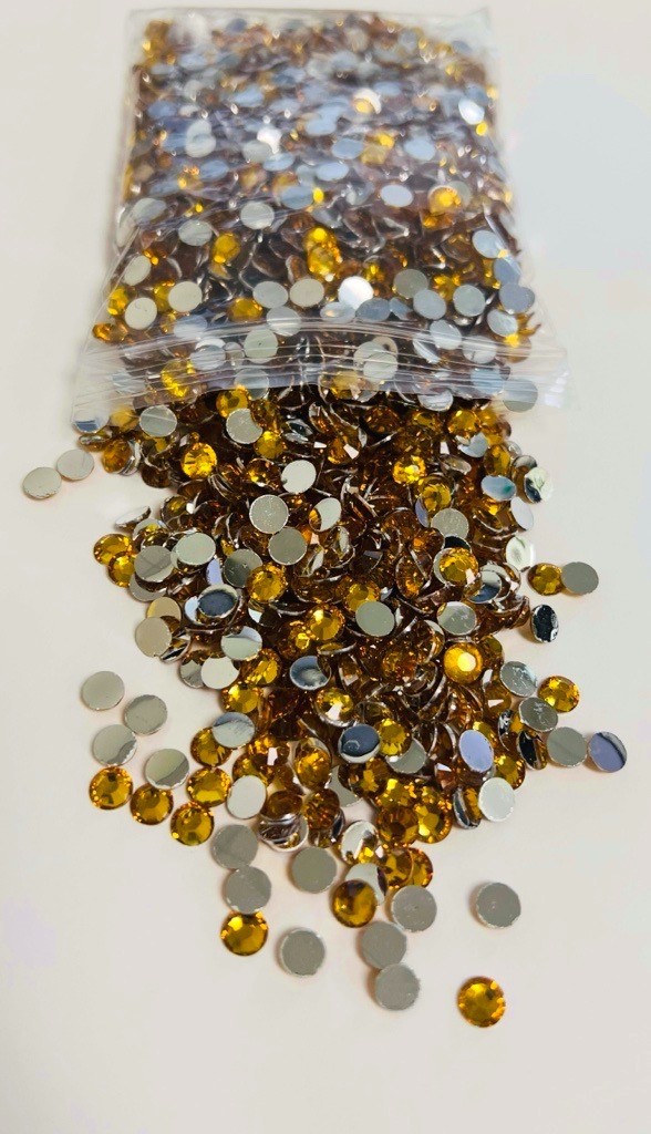 Golden Yellow Crystal Rhinestone Flat Back Round Jewelry Crafting Gems Multipack