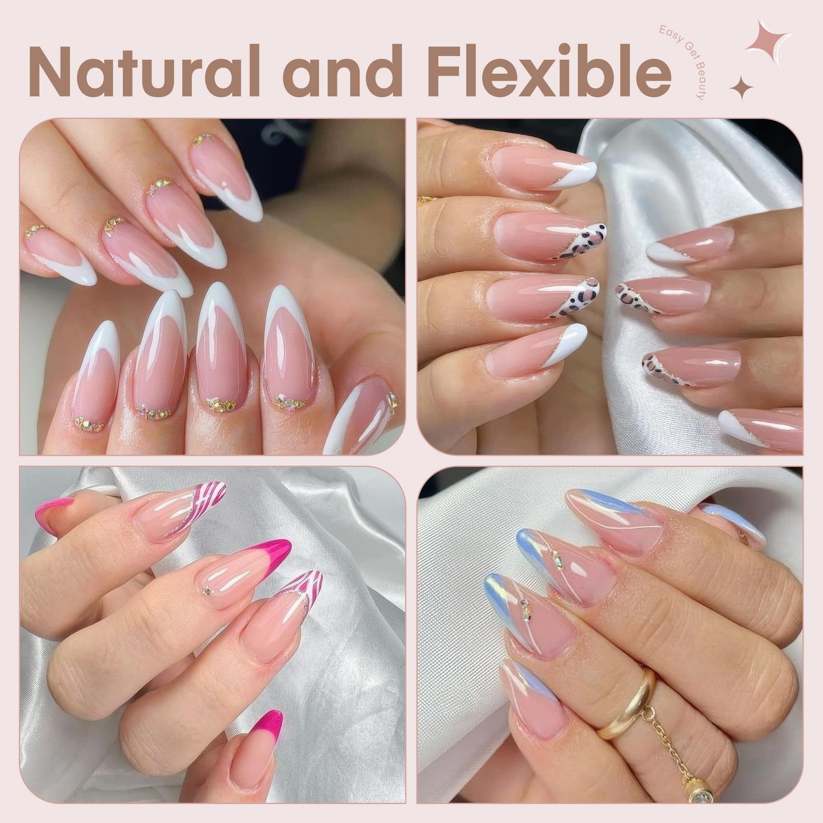 Medium Almond Shape Nail Tips Half Cover 360pcs Nails Double black