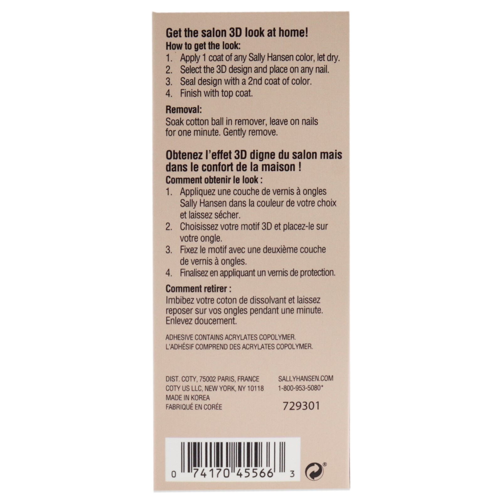 Design 3D Nail Sticker – 300 Geometric by Sally Hansen for Women -28 Pc Sticker