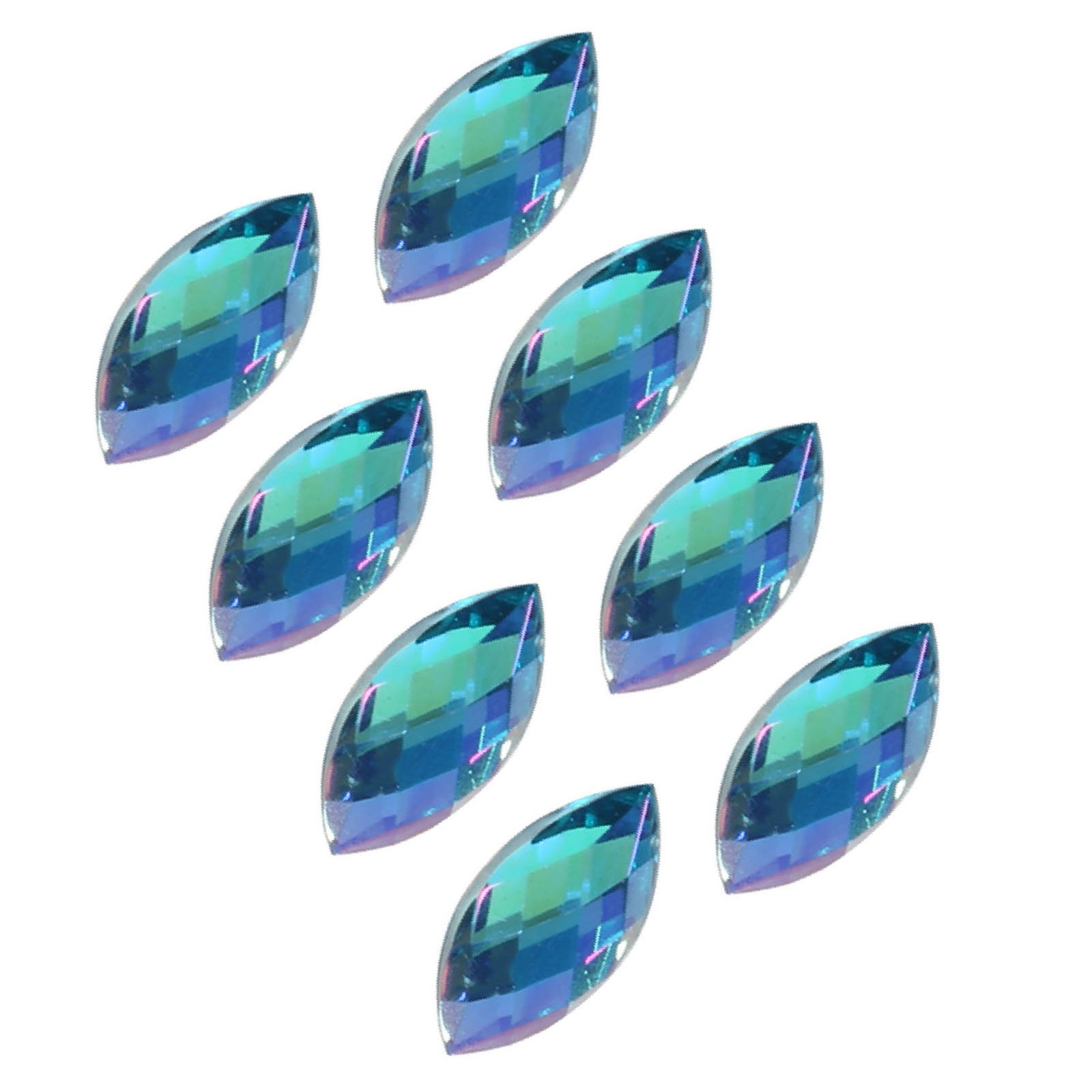 ¦Colorful Horse Eye Shape Acrylic Rhinestones Flat Back Art Accessories(Light