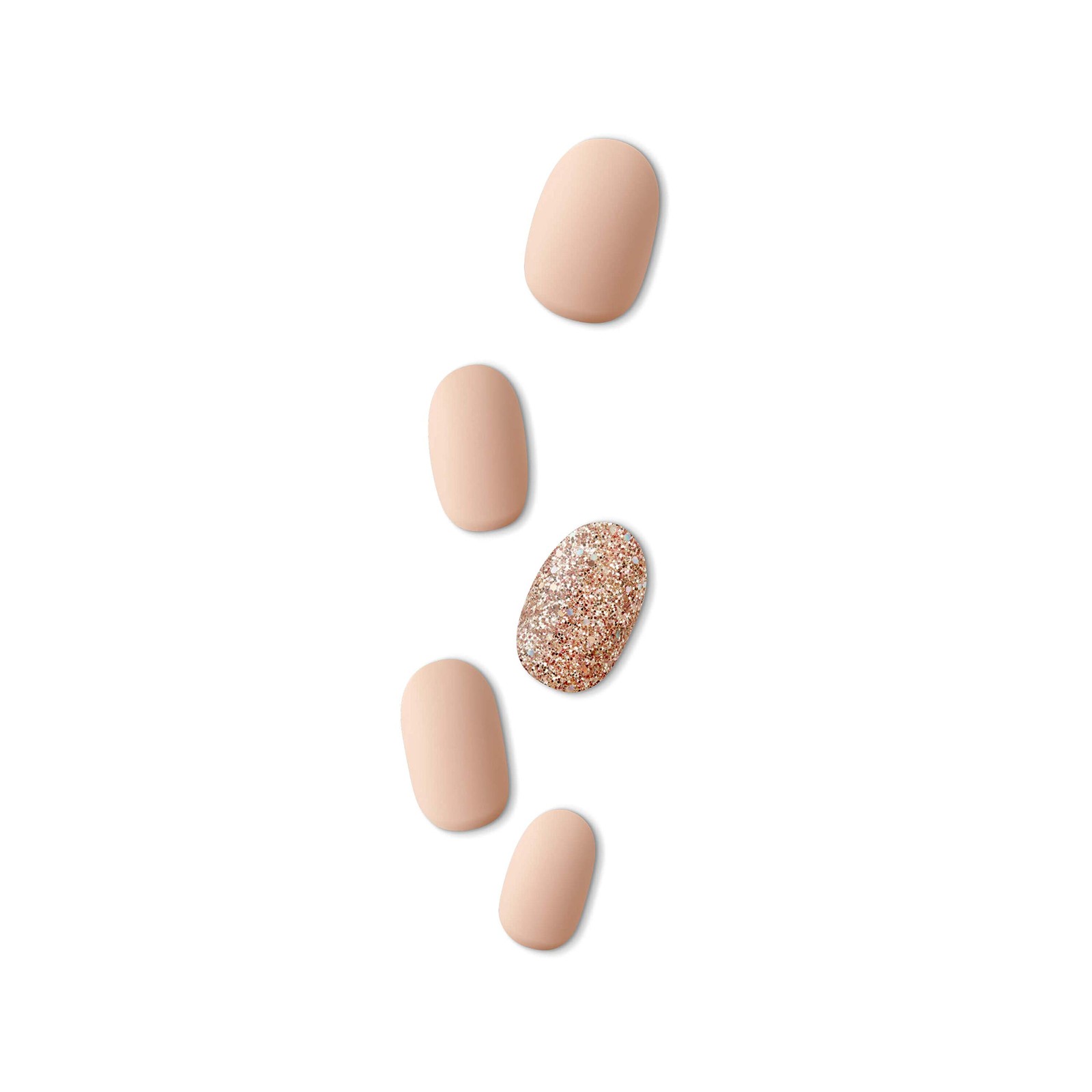 KISS imPRESS Press on Nails, Evanesce, Beige, Short Oval