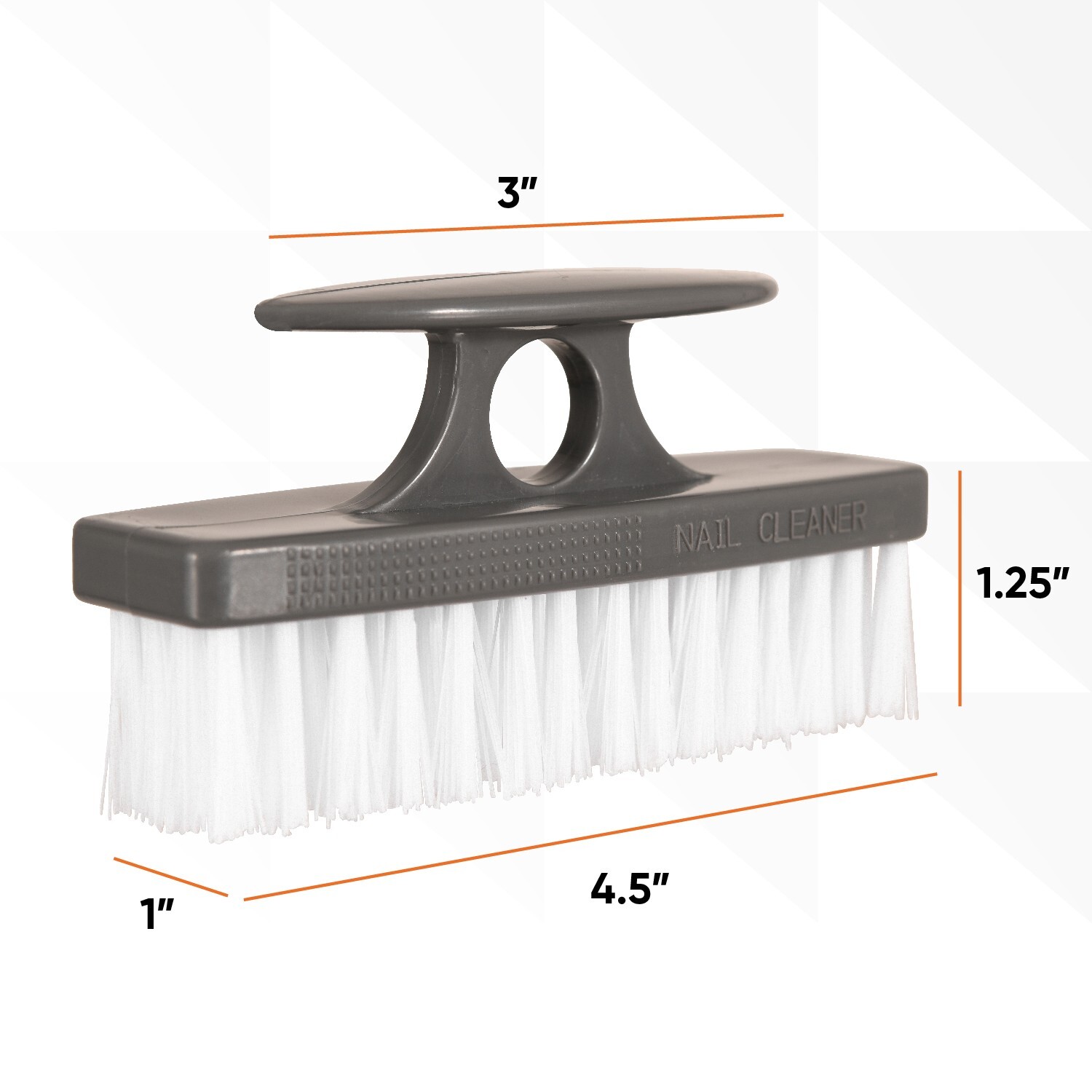 Superio 2 Pack Heavy Duty Nail Brush with Handle, Stiff Bristles – Grey and Red
