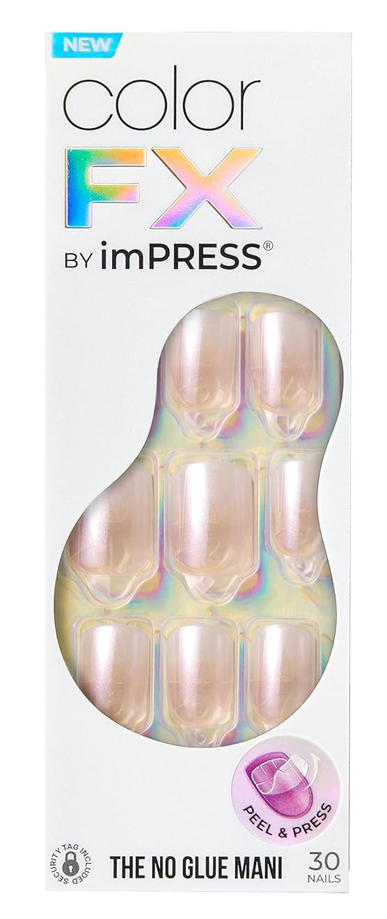 KISS Color FX by imPRESS 30 Press On Nails No Glue Mani Connection White 91400