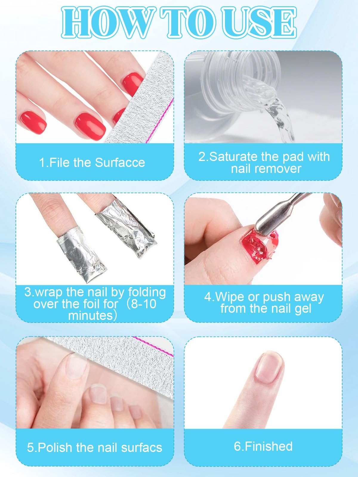 EBANKU Nail Polish 1 Fl Oz (Pack of 1), Remover & Foil 120ML