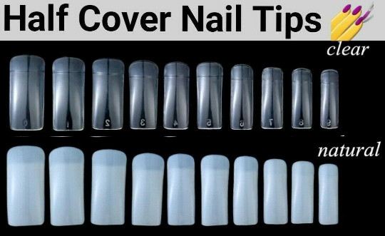 100/500/1000pcs French Tapered Square Half Cover Fake False Nails Tips -Jargod