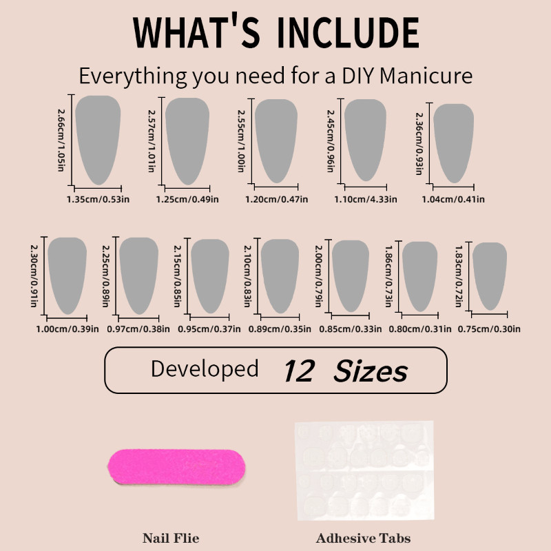 48pcs Almond Press on Nails,Light Green Gradient Hand Paint Cherry Blossom Nails