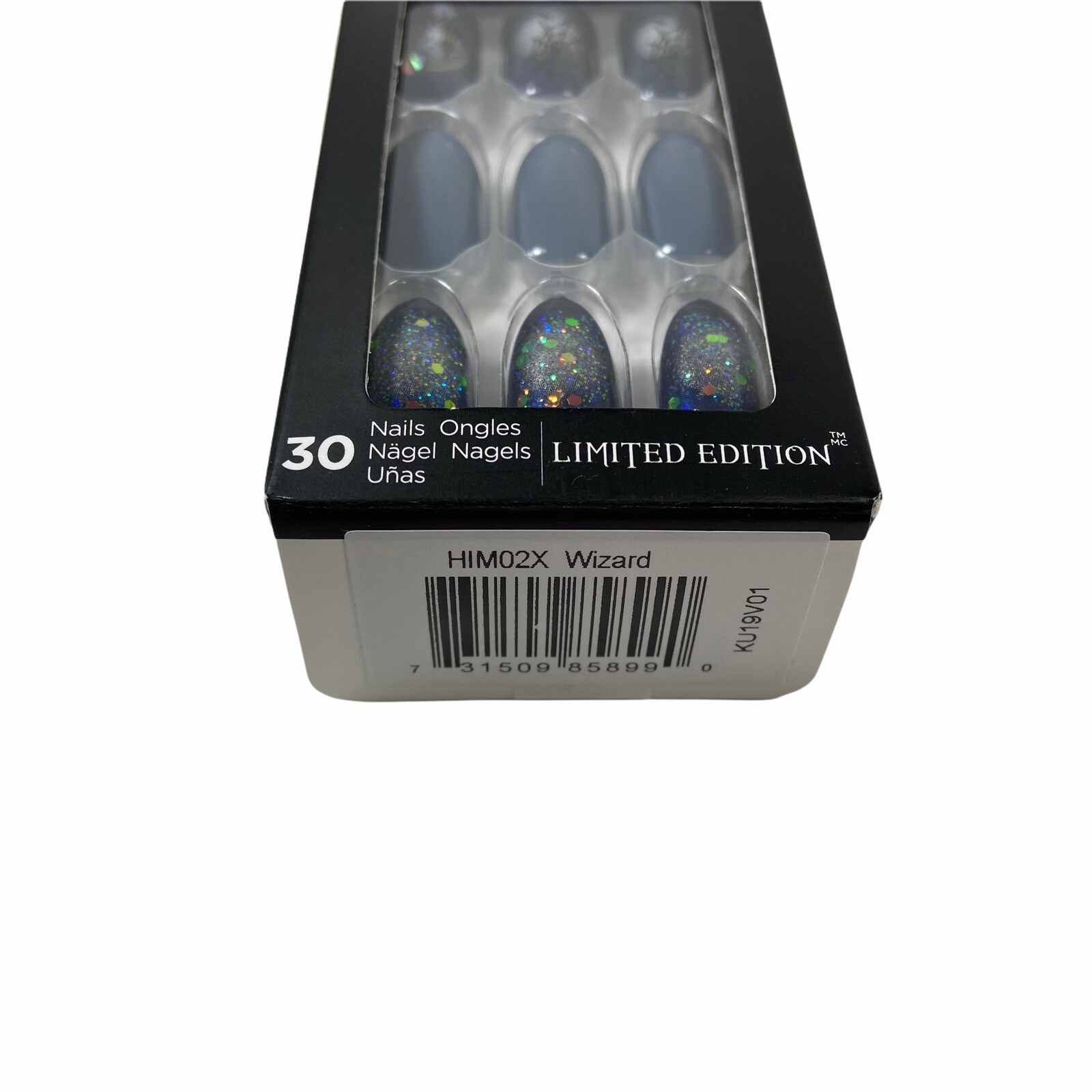 NEW Kiss Nails Impress Press On Manicure Medium Almond Gray Blue Black Halloween