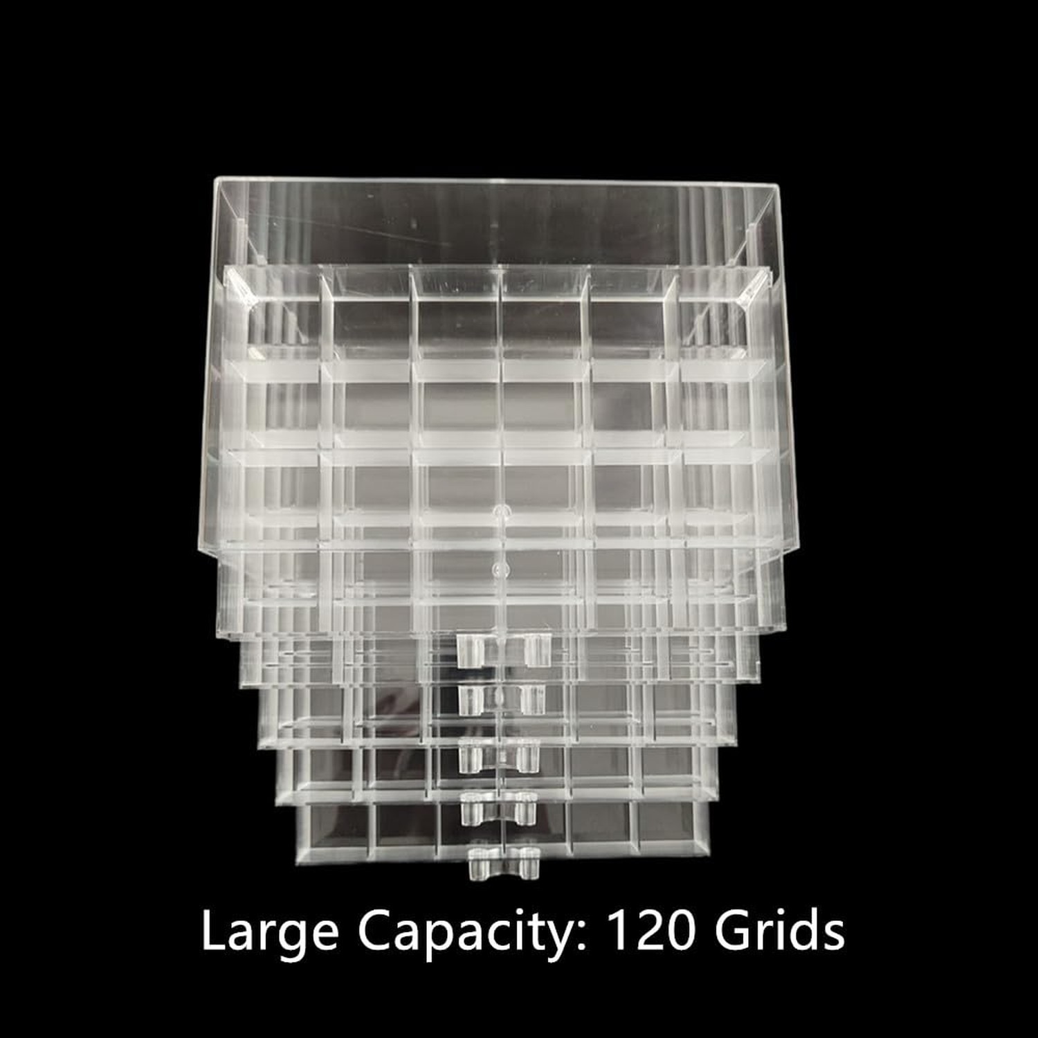 Clear Acrylic Jewelry Organizer Box with 5 Drawers 120 Grids, Dustproof Trans…