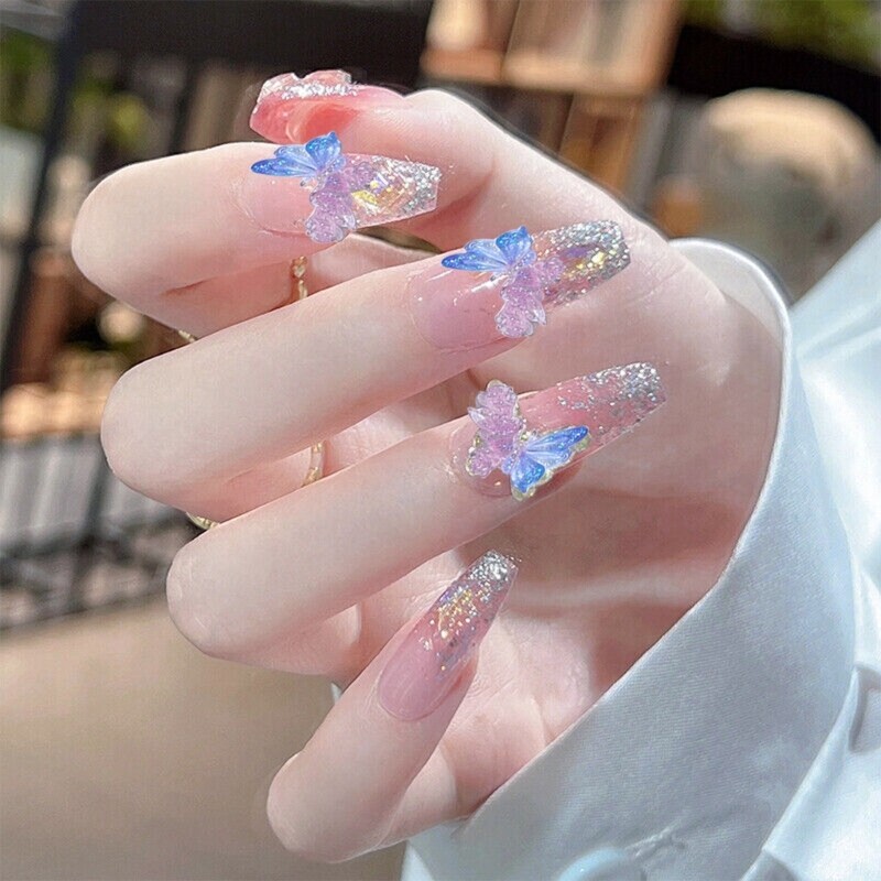 5 Packs 3D Butterfly Colorful Nails Art for Party Wedding