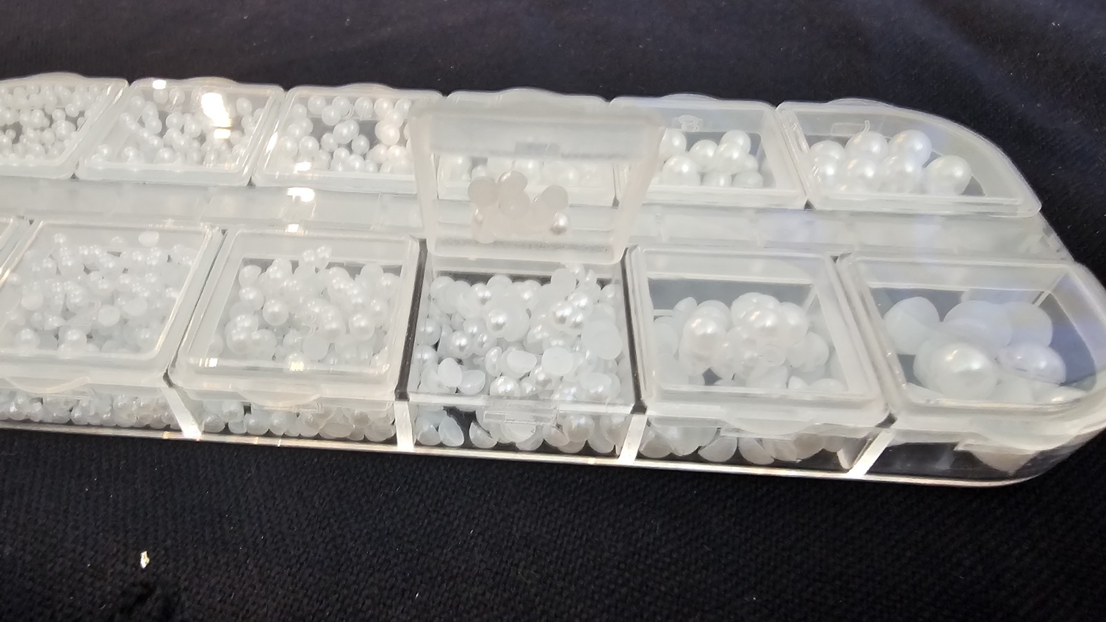 12 Grids Of Multi Size White Pearls For Nail Art BRAND NEW $2