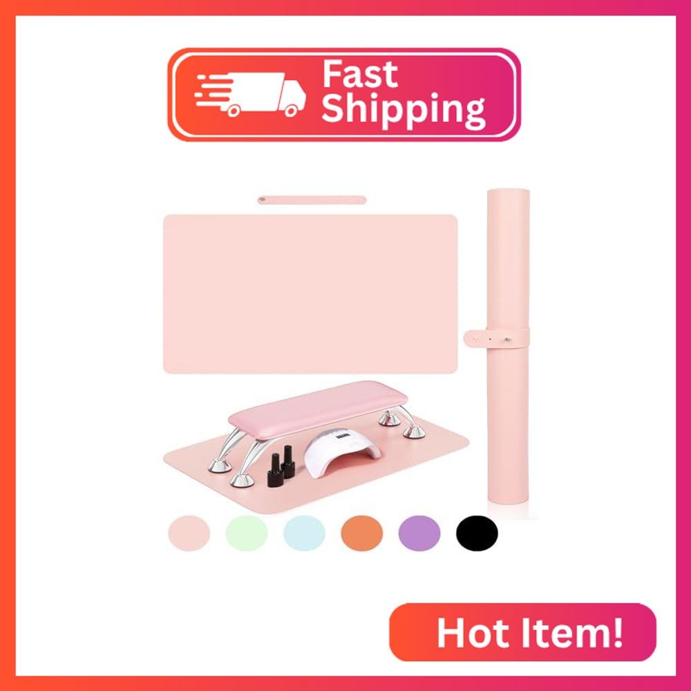SHIMIDO Nail Art Table Mat, (MAT ONLY) Premium Soft Microfiber Leather Nail Arm