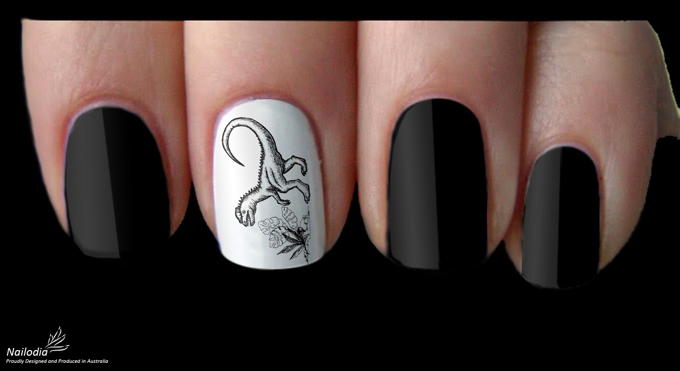 Dinosaur T-Rex Nail Art Decal Sticker Water Transfer Slider – Jurassic Theme