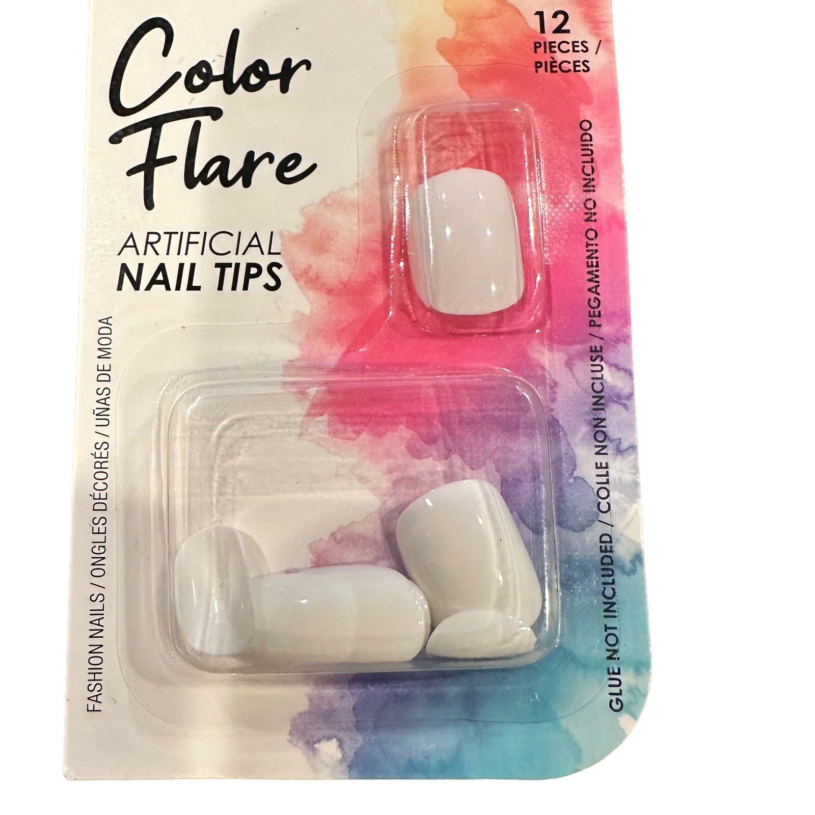 L.A. Colors Color Flare Artificial Nail Tips Short Square & NUCOLOR Nail Tabs