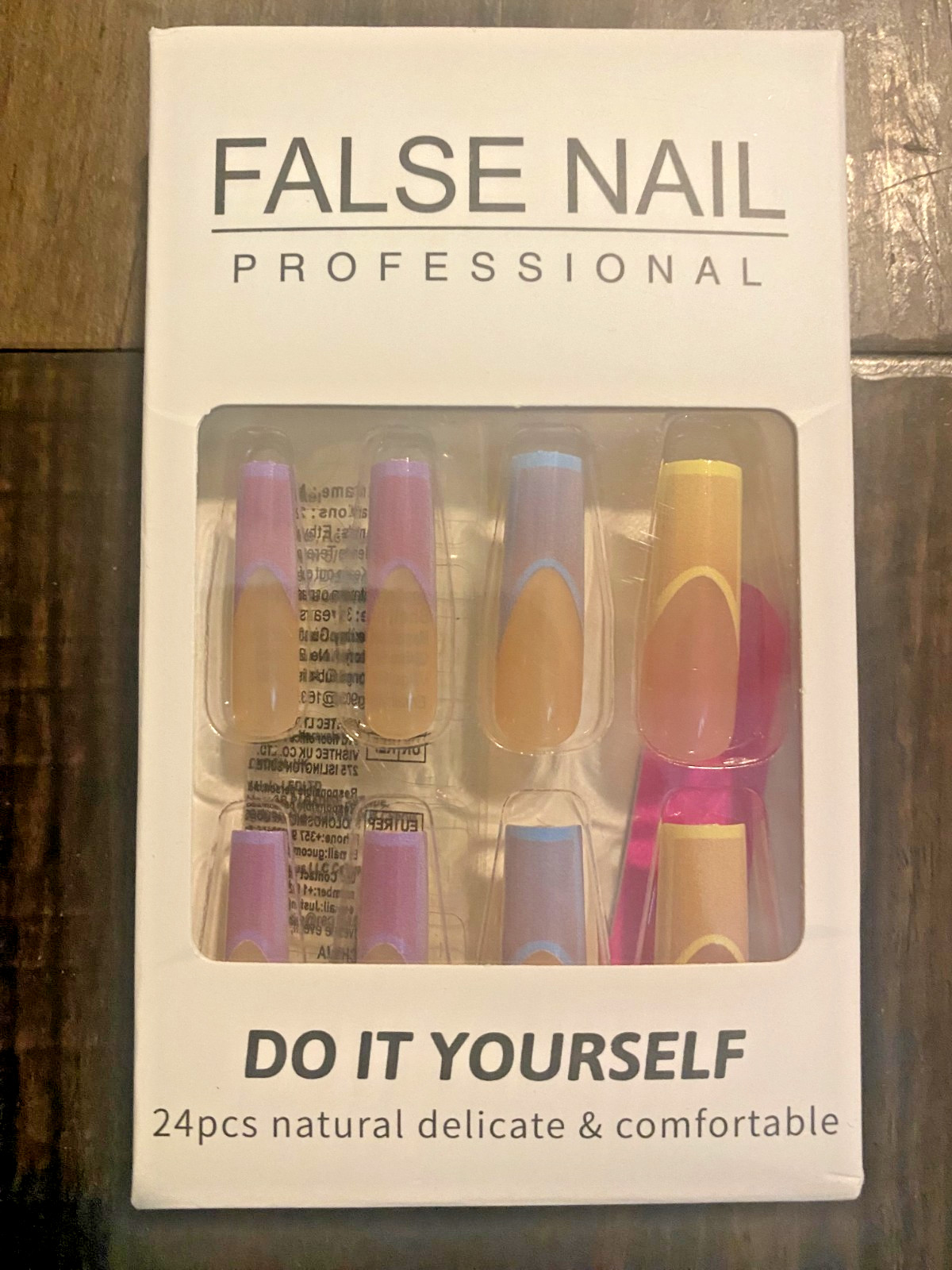 24pcs Long Square Pastel French Manicure – Press-On Nails New