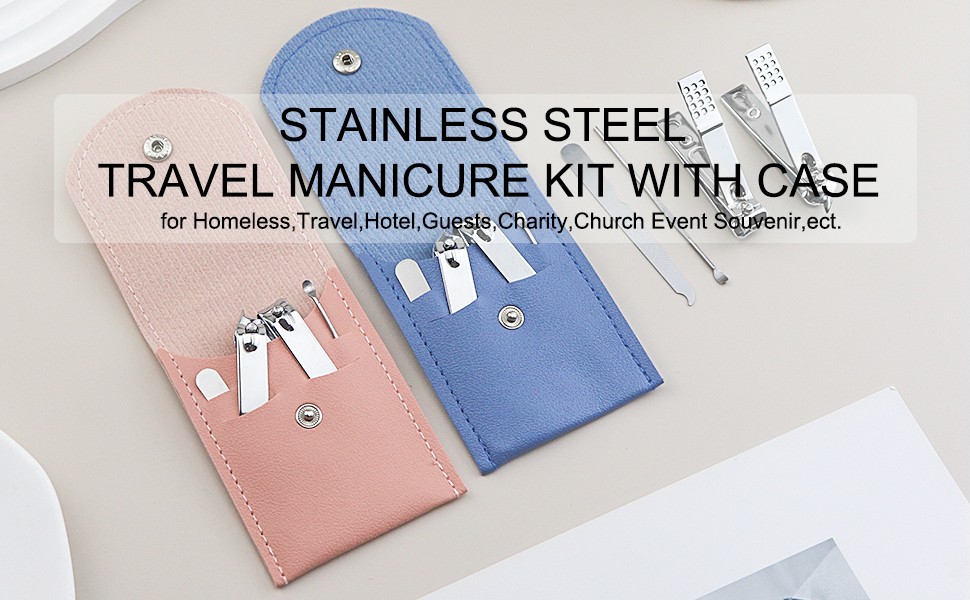 100 Sets Finr Nail Clipper Set Bulk,4 in 1 Adult Stainl Steel Travel
