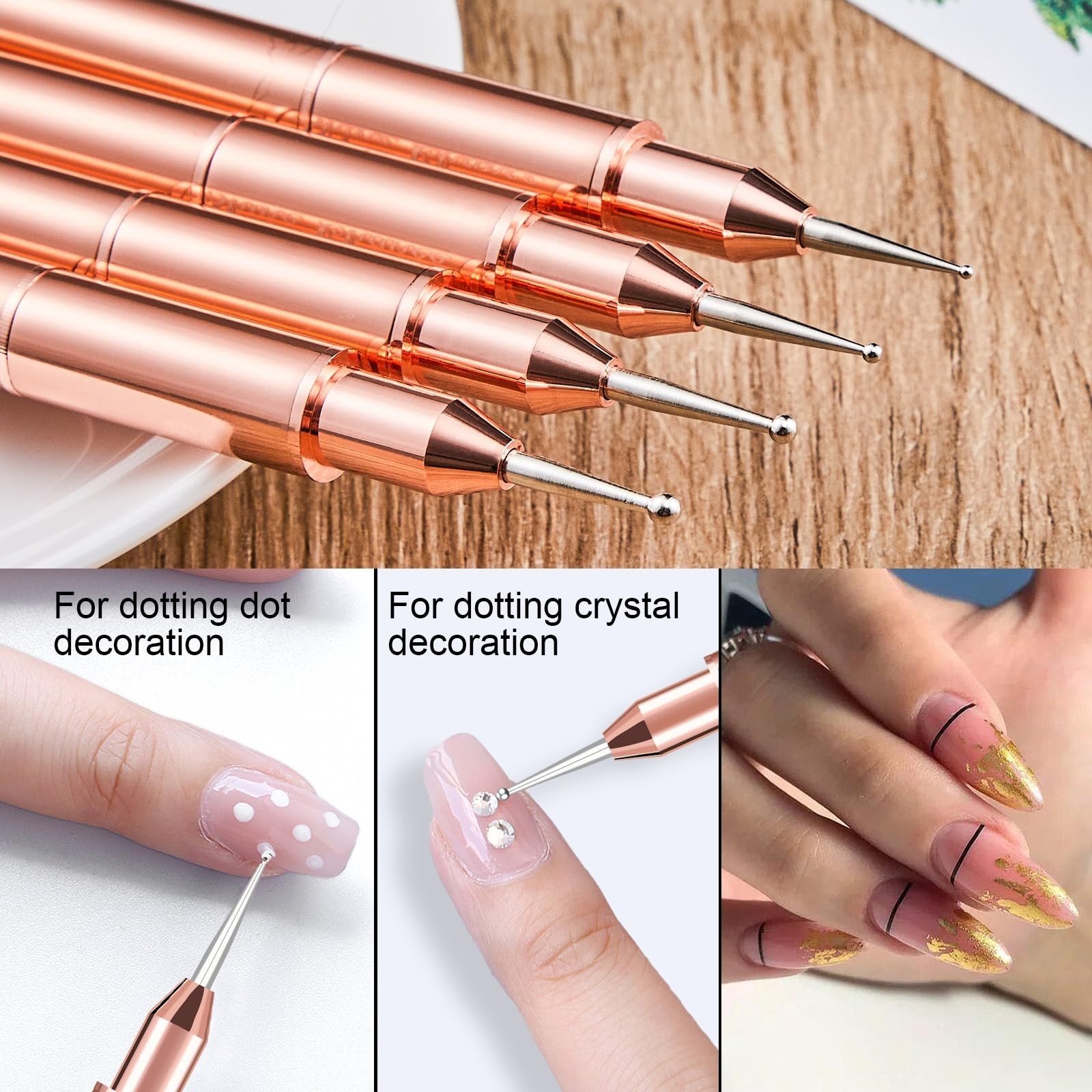 9Pcs Nail Art Brush Set – Double-Ended Acrylic Detail Brushes for Gel Polish & 3