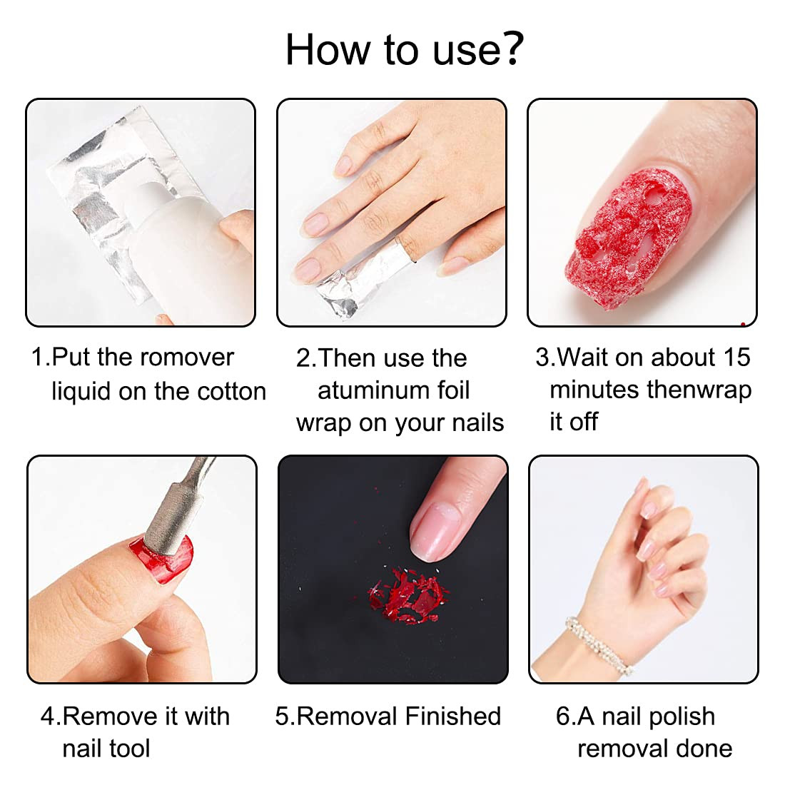200Pcs Nail Polish Remover Nail Foil Wraps Nail Gel Remover Soak off Foils