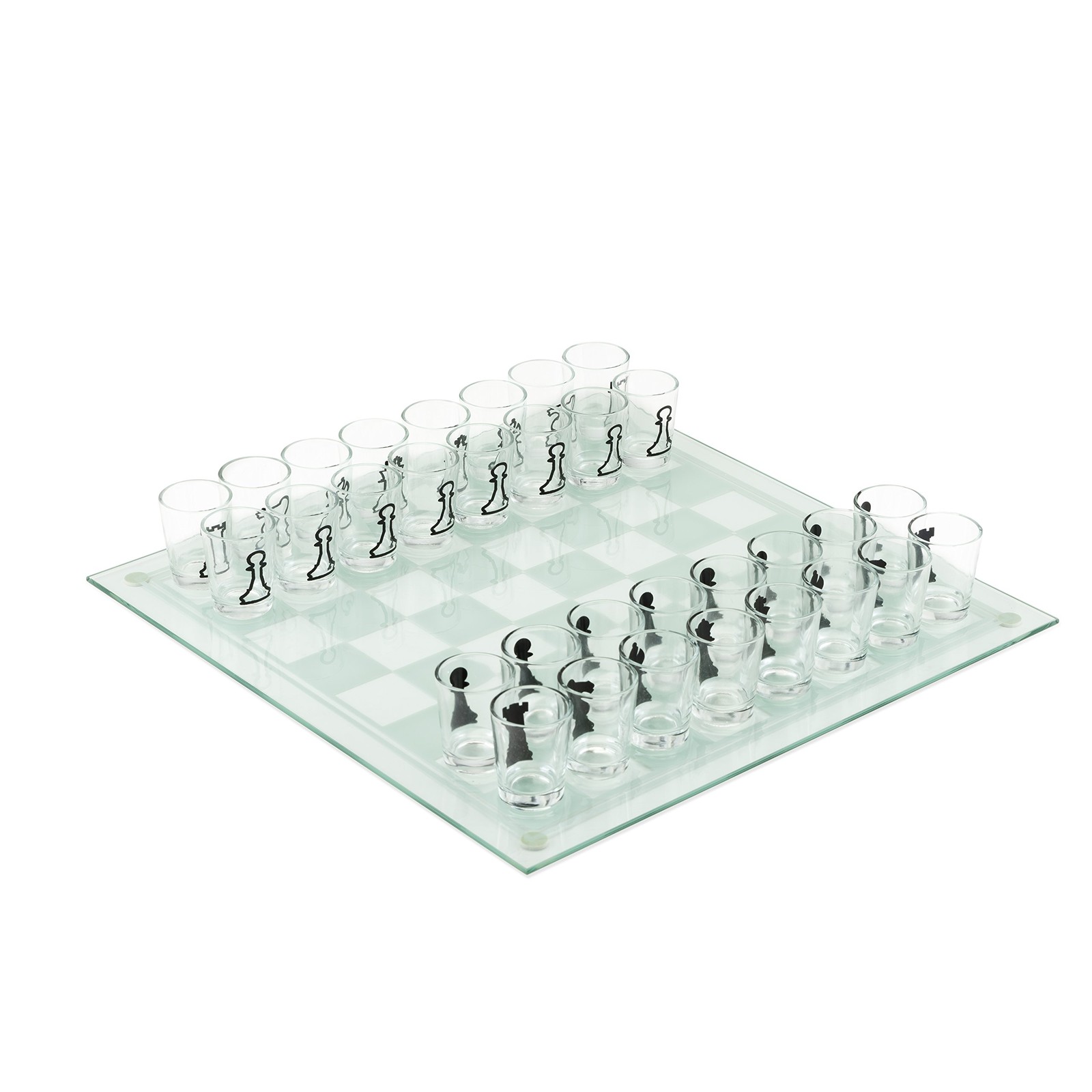 True Shot Glass Chess Game, Board with 13.75″, Clear