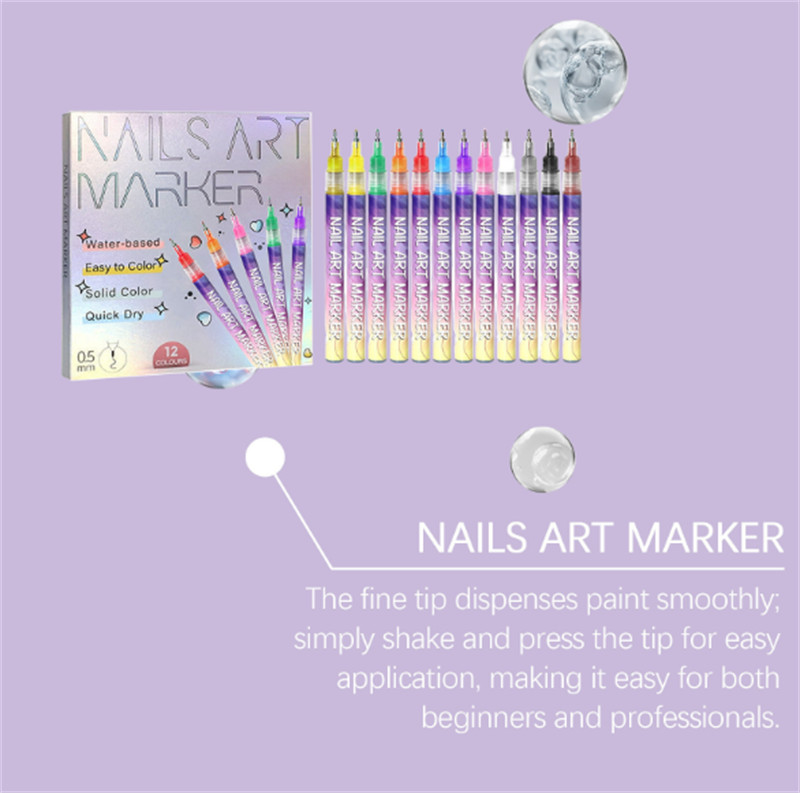 Nail Art Pens Markers Kit – for Girls Women Kids Beginners DIY Painting Nails
