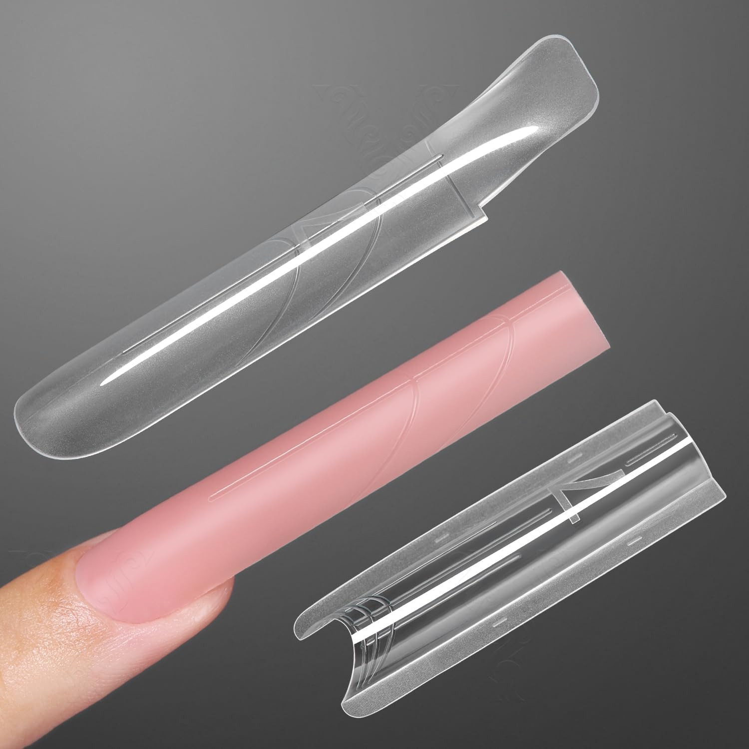 Original Sandwich Nails Dual Forms – 240Pcs Long Coffin Nail Mold for Quick Nail