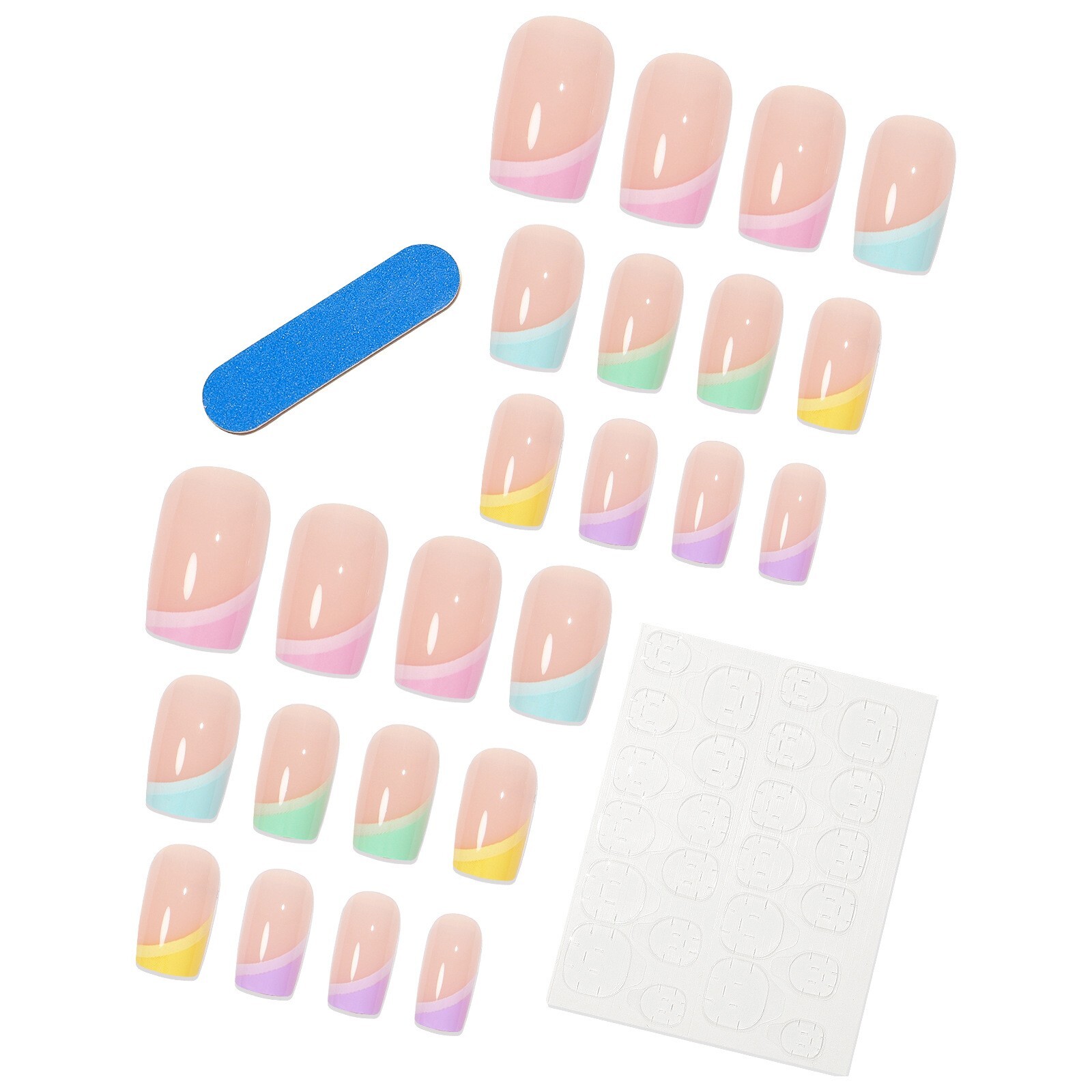 24pcs Durable Detachable Ballerina Press on Nails for Finger Nails Art Mix Color