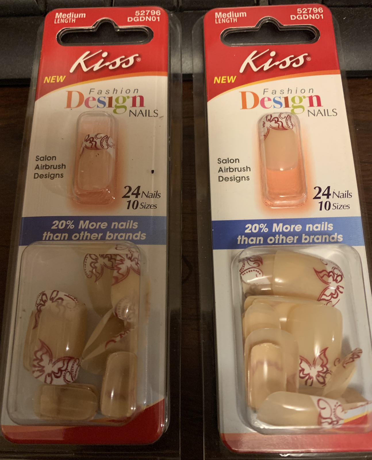 **LOOK** 2 Packs Of Kiss Fashion Design Nails #52796 DGDN01 (Medium)