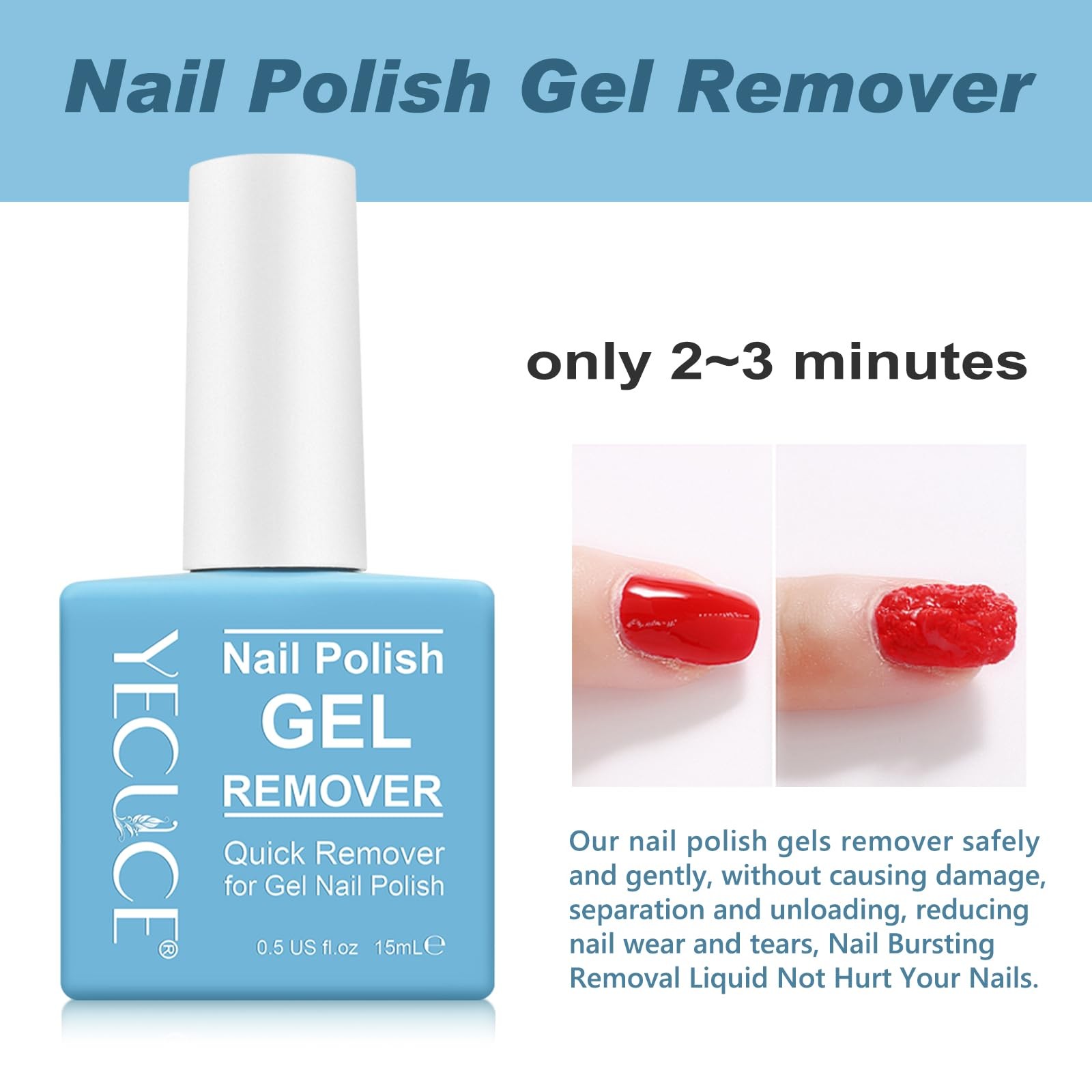 Gel Polish Remover for Nails (3pack), Easy & Quick Soak Off Polish…