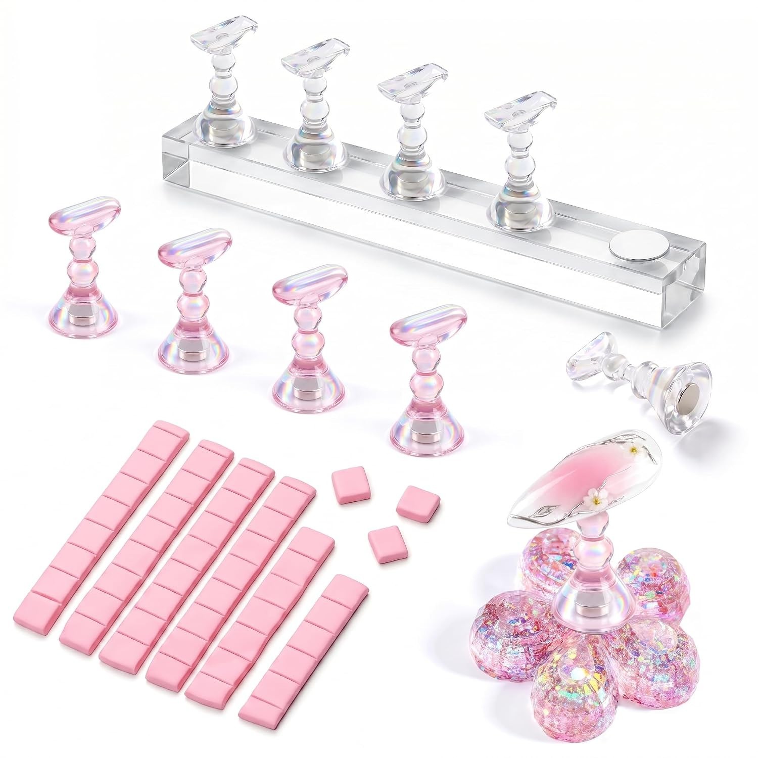Nail Stand Kit: Magnetic Nail Holder For Press-On Nail Art Painting | Fake Nail